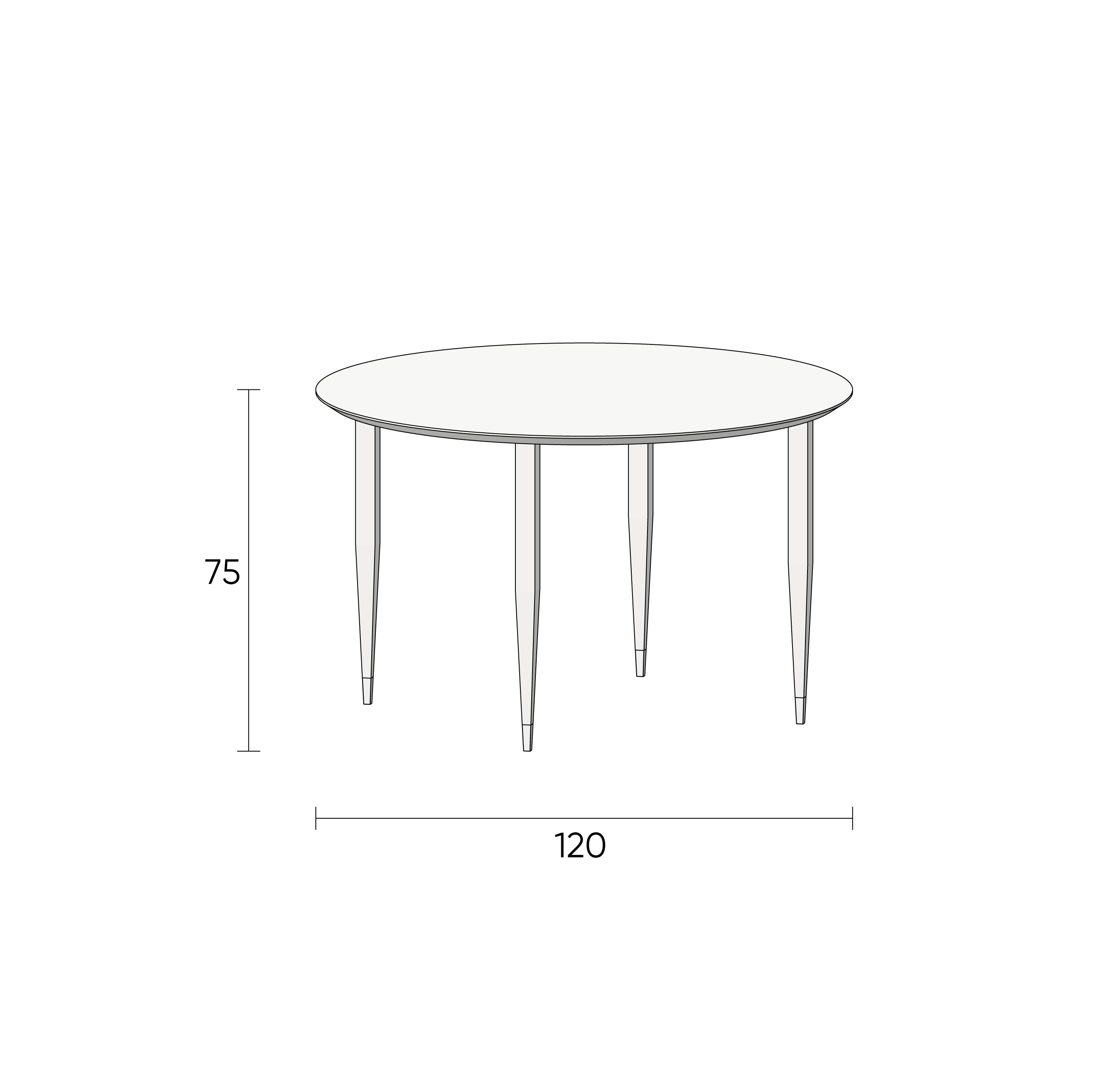 Stół okrągły LOGAU.E1W120